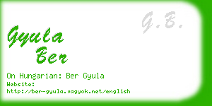 gyula ber business card